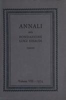 Annali della Fondazione Luigi Einaudi Volume 8 Anno 1974