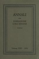 Annali della Fondazione Luigi Einaudi Volume 25 Anno 1991