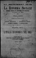 La riforma sociale. Rivista critica di Economia e di Finanza. L'Italia economica nel 1915 A.23 (1916) Vol. 27  Supplemento maggio-giugno-luglio