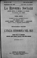 L'Italia economica nel 1921. Annuario della vita commerciale, industriale, agraria, bancaria, finanziaria e della politica economica