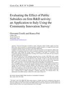 Evaluating the Effect of Public Subsidies on firm R&amp;D activity: an Application to Italy Using the Community Innovation Survey
