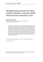 Modelling and measuring the effects of public subsidies on business R&amp;D: theoretical and econometric issues