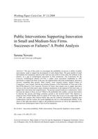 Public Interventions Supporting Innovation in Small and Medium-Size Firms. Successes or Failures? A Probit Analysis