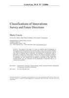 Classifications of Innovations. Survey and Future Directions