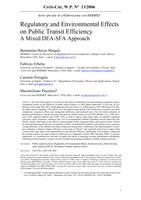 Regulatory and Environmental Effects on Public Transit Efficiency. A Mixed Dea-Sfa Approach