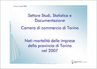 Nati-mortalità delle imprese torinesi, 2007. Nati-mortalità delle imprese della provincia di Torino nel 2007