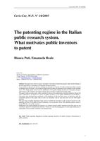The patenting regime in the Italian public research system. What motivates public inventors to patent