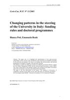 Changing patterns in the steering of the University in Italy: funding rules and doctoral programmes