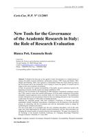 New Tools for the Governance of the Academic Research in Italy: the Role of Research Evaluation