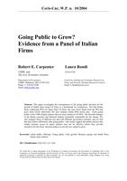 Going public to grow? Evidence from a panel of Italian firms