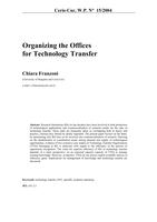 Organizing the Offices for Technology Transfer