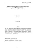 A Mathematical Model for Performance Evaluation in the R&amp;D Laboratories: Theory and Application in Italy