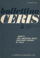 Bollettino CERIS n. 05 Aspetti dell'industria delle macchine utensili in Italia