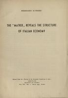 The Matrix reveals the structure of italian economy