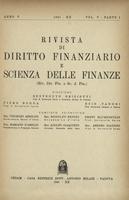 Rivista di diritto finanziario e scienza delle finanze. 1941, Anno 5, Volume 5, Parte 1