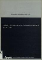 Osservatorio demografico regionale : anno 1983