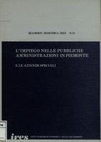 L'impiego nelle pubbliche amministrazioni in Piemonte : 2. Le aziende speciali