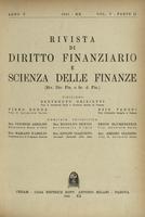 Rivista di diritto finanziario e scienza delle finanze. 1941, Anno 5, Volume 5, Parte 2