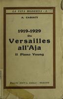 1919-1929 da Versailles all'Aja : il piano Young