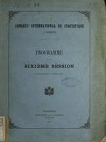 Programme de la sixième session du 29 septembre au 5 octobre 1867