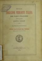 Sulla emigrazione permanente italiana nei Paese stranieri avvenuta nel dodicennio 1876-1887