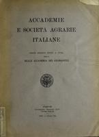 Accademie e società agrarie italiane : cenni storici