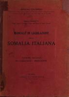 Manuale di legislazione della Somalia italiana. Documenti 1892-1908