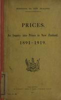 Prices : an inquiry into prices in New Zealand 1891-1919