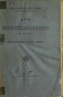Atti del congresso internazionale di beneficenza di Milano : sessione del 1880