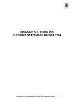 Osservatorio Culturale del Piemonte. Indagine sul pubblico di Torino Settembre Musica 2004