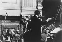 André Bernard alla tromba e Theo Loosli alla direzione dell'Orchestra di Radio Berna e del Coro Bach di Berna