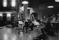 Pierre Boulez e l'Ensemble InterContemporain durante le prove al Conservatorio Giuseppe Verdi