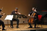 Franck Chevalier alla viola e Pierre Morlet al violoncello durante il concerto del Quatuor Diotima