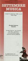 Libretto di sala - 1994 - Ornette Coleman Quartet