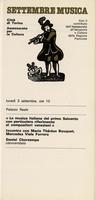 Libretto di sala - 1979 - La musica italiana del primo Seicento con particolare referimento ai compositori veneziani. Incontro con Marie Thérèse Bouquet e Mercedes Viale Ferrero
