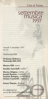 Libretto di sala - 1997 - Orchestra Sinfonia Nazionale della RAI