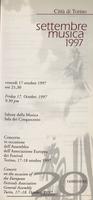 Libretto di sala - 1997 - Concerto in occasione dell'Assemblea dell'Associazione Europea dei Festival