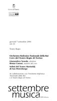 Libretto di sala - 2000 - Orchestra Sinfonica Nazionale della Rai, Coro del Teatro Regio di Torino, Solisti del Teatro Marinskij di San Pietroburgo