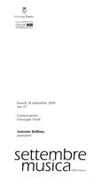 Libretto di sala - 2000 - Antonio Ballista