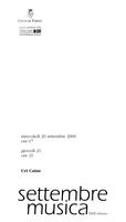 Libretto di sala - 2000 - Aria e variazioni per ensembles diversi adattate e composte da Uri Caine dalle Variazioni Goldberg di Johann Sebatstian Bach