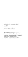 Libretto di sala - 2002 - Concerto inaugurale dopo il restauro dell'organo Fratelli Serassi rivisitato da Carlo Vegezzi Bossi