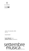 Libretto di sala - 2000 - Lucia Minetti e Gianni Coscia