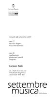 Libretto di sala - 2000 - Luciano Berio