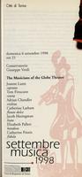 Libretto di sala - 1998 - The Musicians of the Globe Theatre