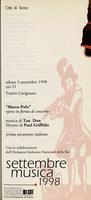 Libretto di sala - 1998 - “Marco Polo”, opera in forma di concerto