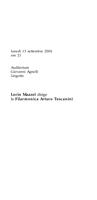 Libretto di sala - 2004 - Lorin Maazel dirige la Filarmonica Arturo Toscanini