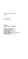 Libretto di sala - 2006 - Peter Maxwell Davies