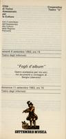 Libretto di sala - 1983 - "Fogli d'album", opera scolastica per tre voci, tre strumenti e immagini di Sergio Liberovici (9-11 settembre)