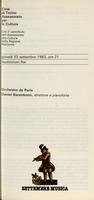 Libretto di sala - 1983 - Orchestre de Paris