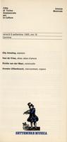 Libretto di sala - 1985 - Elly Ameling, Han de Vries, Richte van der Meer ed Anneke Uittenbosch